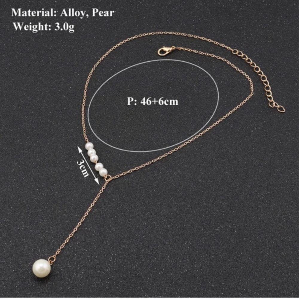 NEW!๐๐๐GOLDEN PEARL LOOK Y NECKLACE๐๐๐PRETTY - Picture 5 of 8